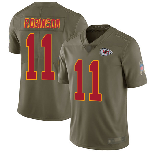 Men Kansas City Chiefs #11 Robinson Demarcus Limited Olive 2017 Salute to Service Football Nike NFL Jersey->youth nfl jersey->Youth Jersey